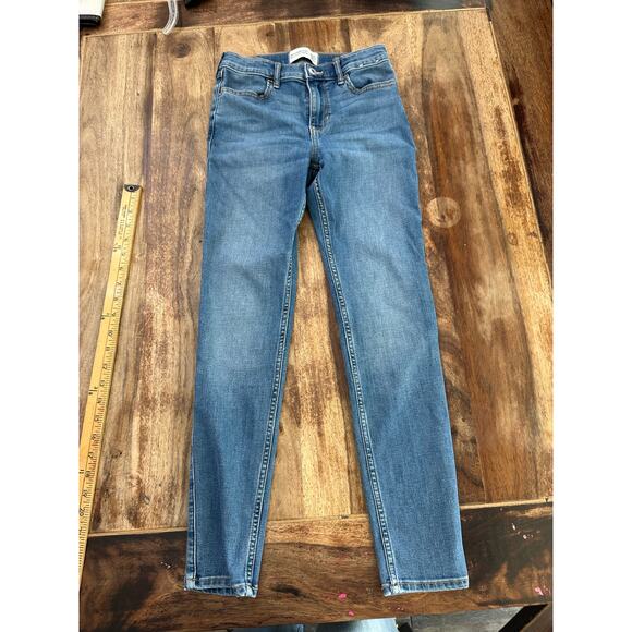 Abercrombie Kids Blue High Rise Denim Jeans Leggings Size 12 - Picture 5 of 9